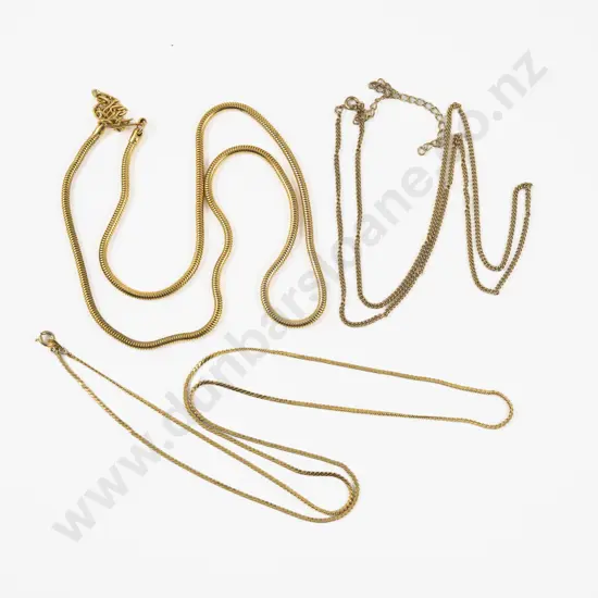 Three Gold Plated Neck Chains