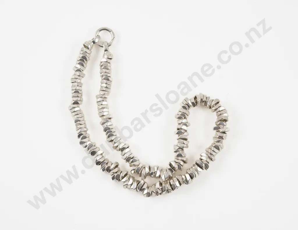Kagi Silver Plated Heavy Single Strand Bead Necklace Image 1++