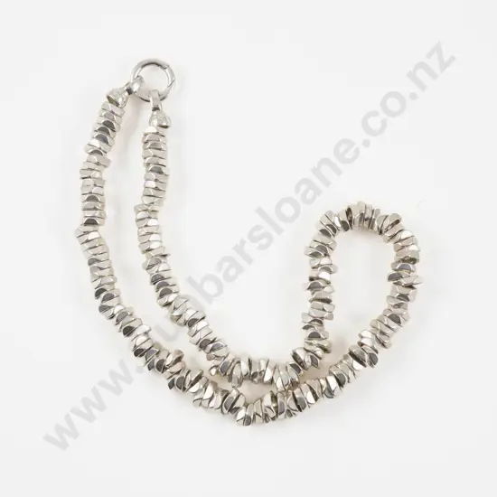 Kagi Silver Plated Heavy Single Strand Bead Necklace