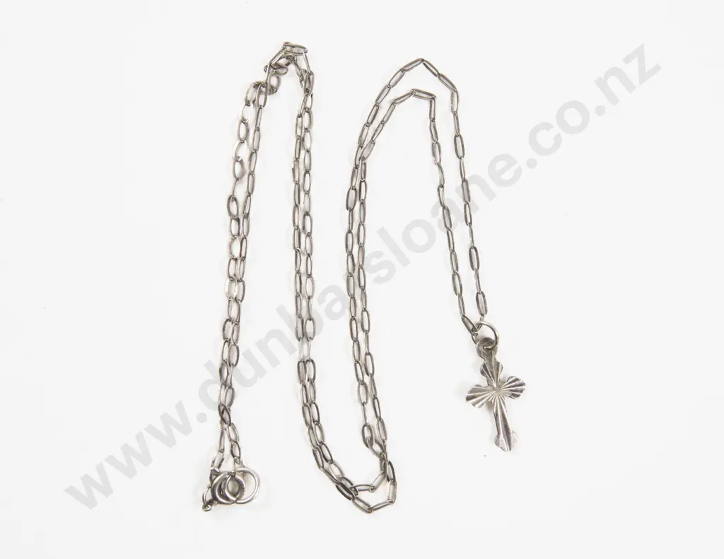 S/S Cross Pendant on Neck Chain Image 1++