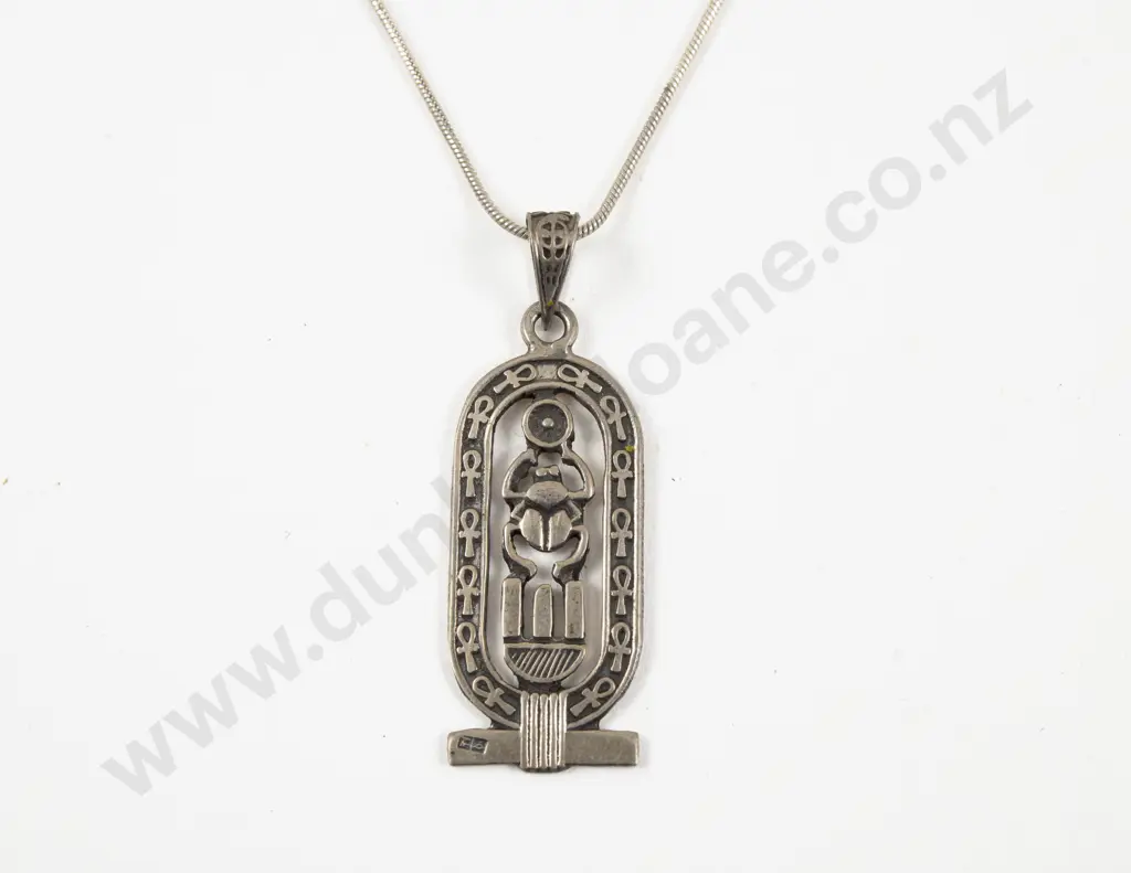 Egyptian Silver Hieroglyphic Pendant Image 1++