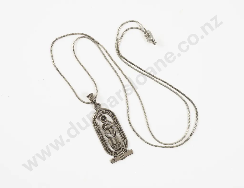Egyptian Silver Hieroglyphic Pendant Image 1++