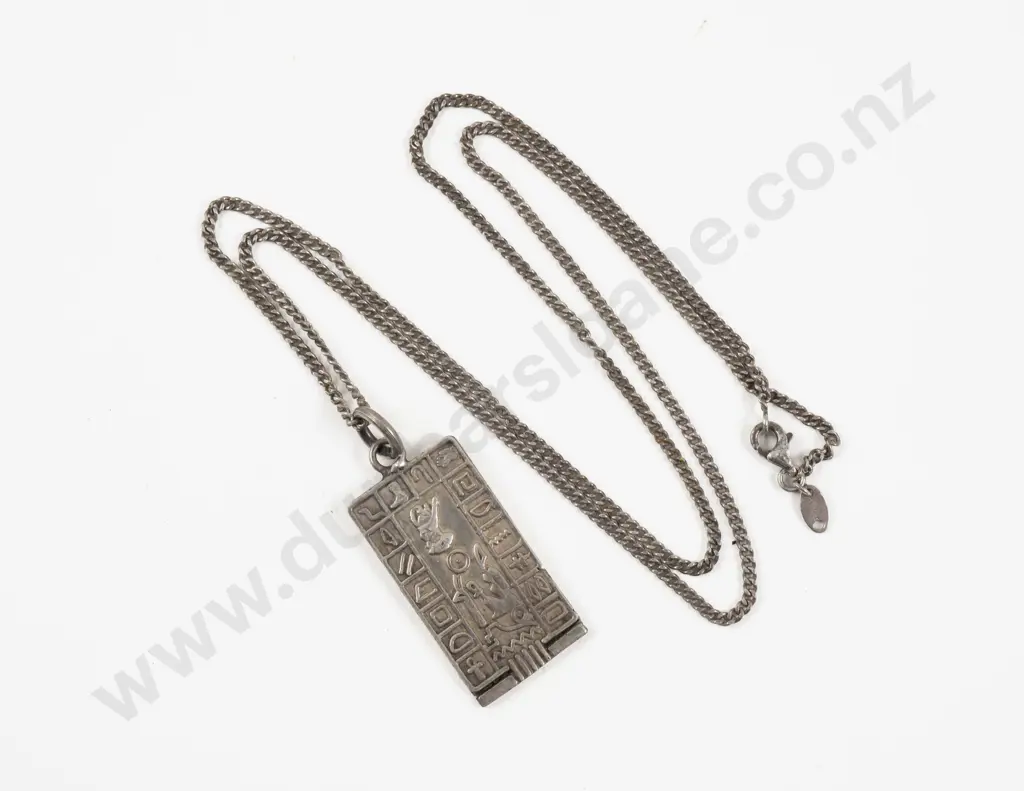 Egyptian Silver Hieroglyphic Pendant Image 1++
