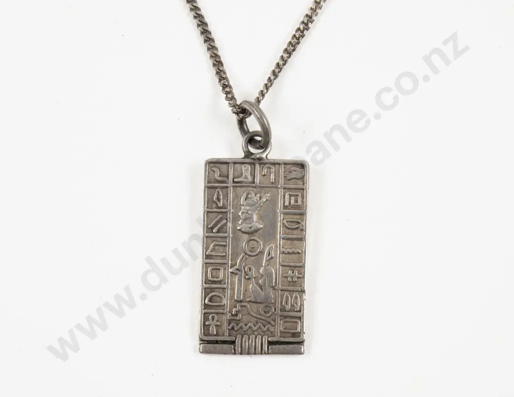 Egyptian Silver Hieroglyphic Pendant Image 1++
