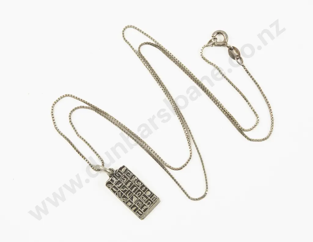 Egyptian Silver Hieroglyphic Pendant Image 1++