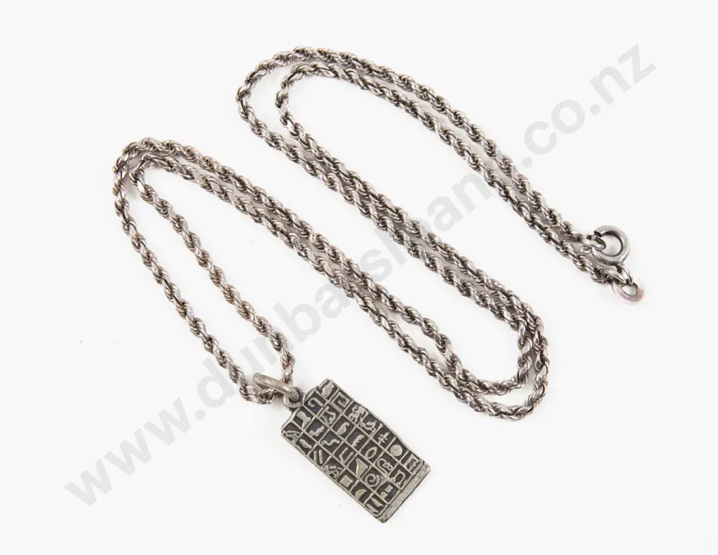 Egyptian Silver Hieroglyphic Pendant Image 1++