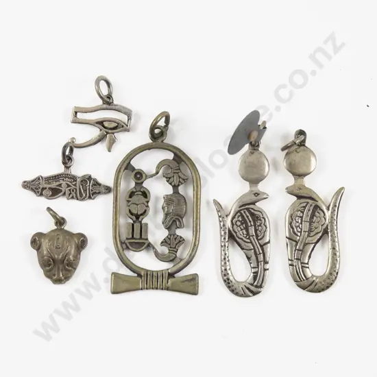 Collection of Assorted Egyptian Silver Pendants