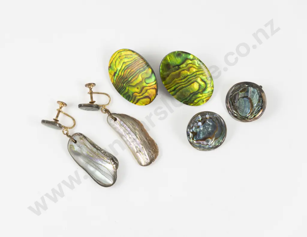 Three Pairs of NZ Paua Earrings Image 1++