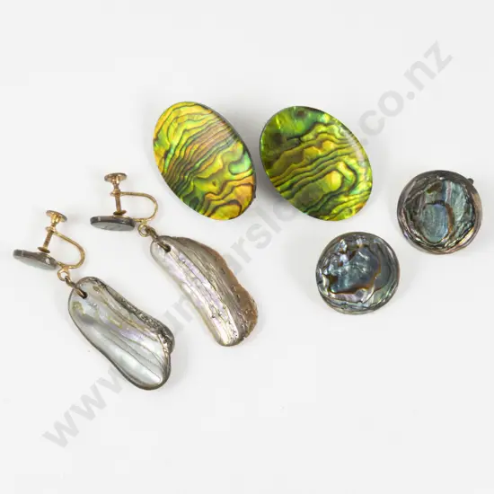 Three Pairs of NZ Paua Earrings