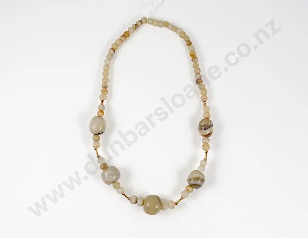 Single Strand Mexican Onyx Bead Necklace Image 1++