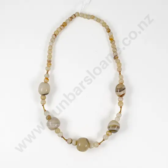 Single Strand Mexican Onyx Bead Necklace
