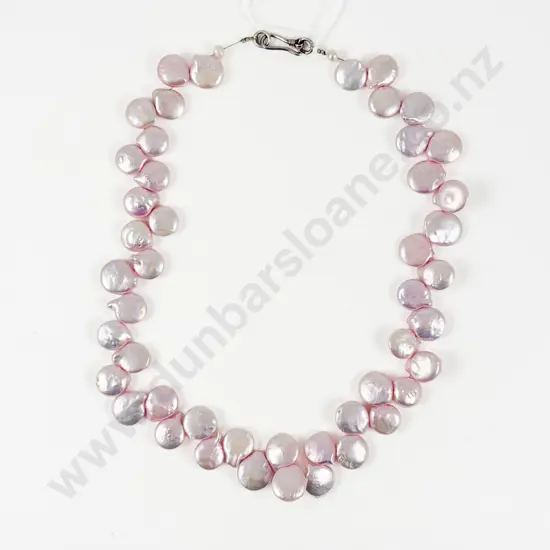 Single Strand Baroque Coin Fresh Water Pearl Necklace