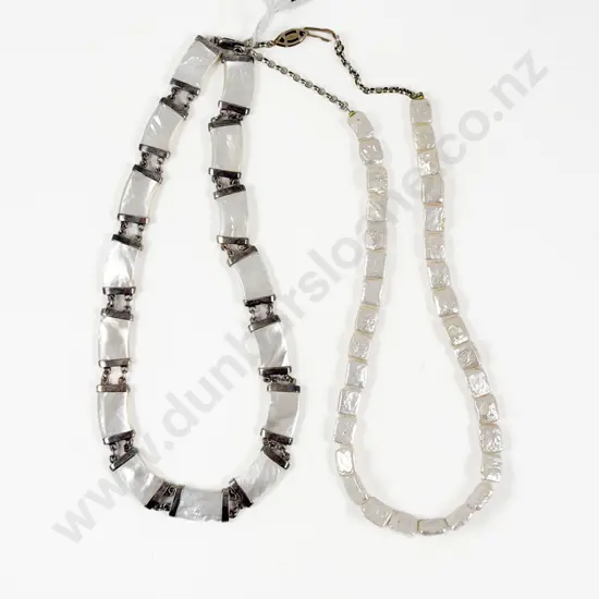 Single Strand Flat Fresh Water Pearl Necklace