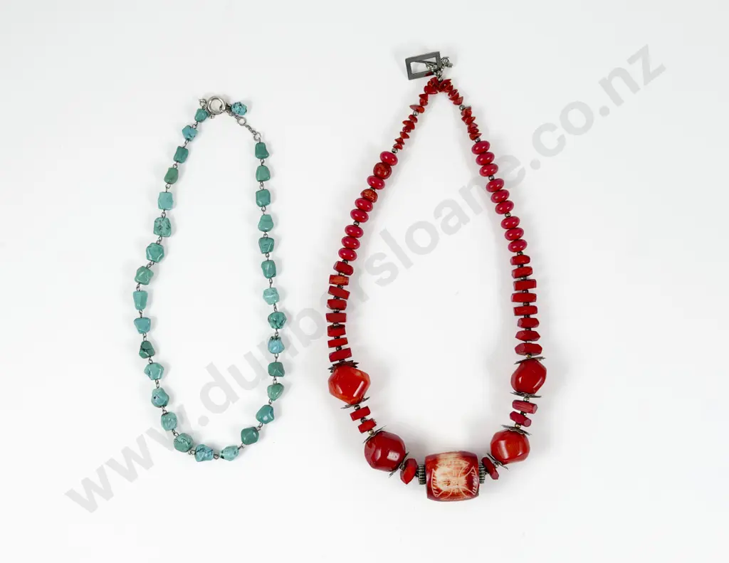 Two Single Strand Bead Necklaces Image 1++