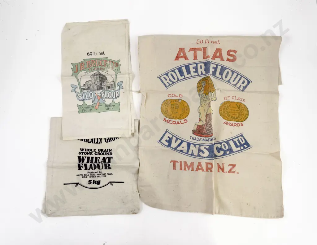 Jute Coffee Bag with Three Antique Flour Bags Image 1++