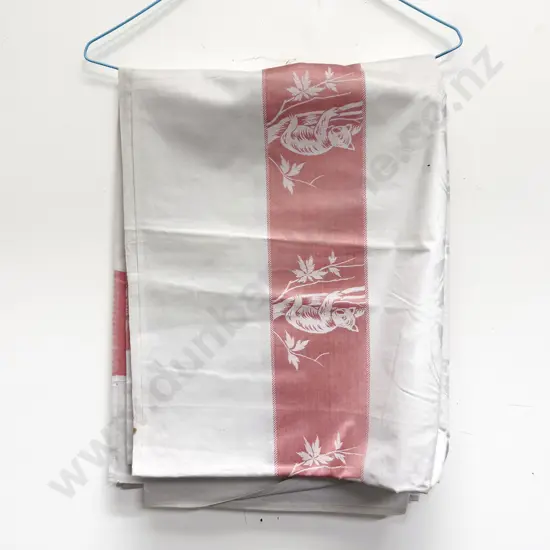 Starched Linen Table Cloth with Koala Bear Pattern
