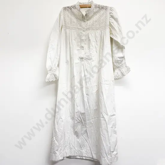 Edwardian Cotton Lace Full Length Night Shirt