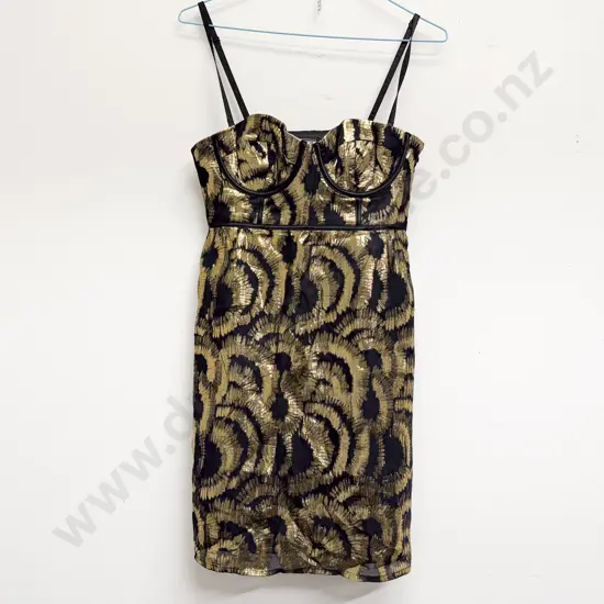 Morden Y-London Lame Metallic Cocktail Dress