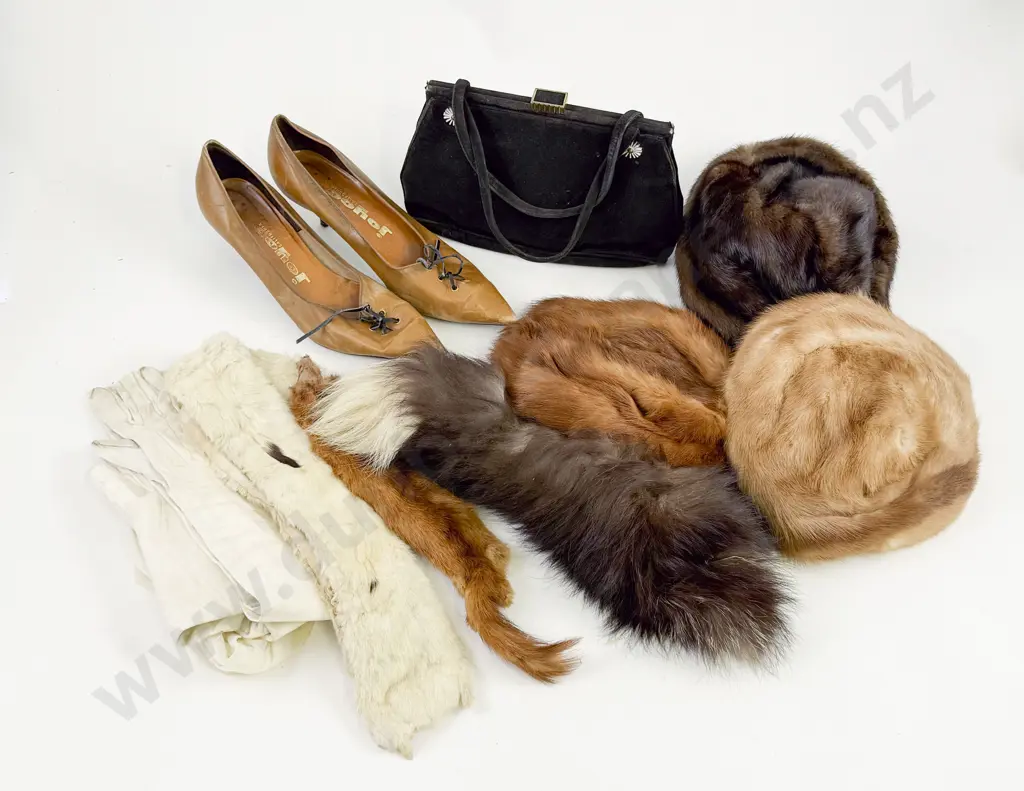 Mixed Lot - Malcolm Design Dress together with Fur Hats Image 1++
