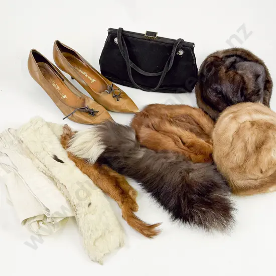 Mixed Lot - Malcolm Design Dress together with Fur Hats