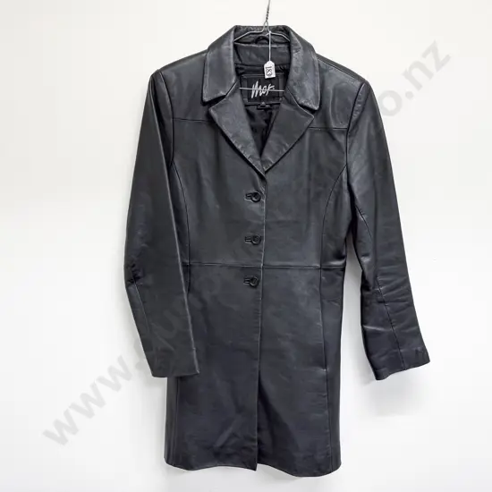 Max Size 10 Ladies Leather Three Quarter Jacket
