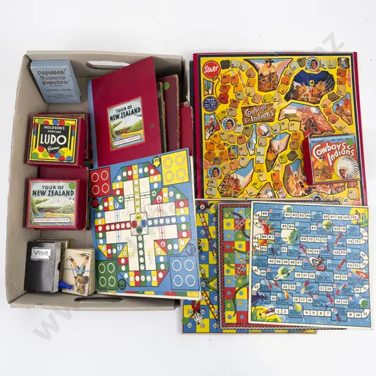 Collection of Vintage Board Games and Playing Cards
