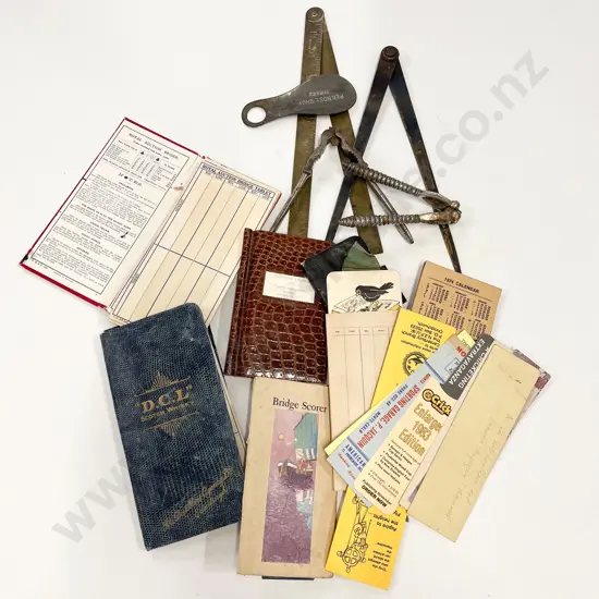 Box of Bridge Card Books and Assorted