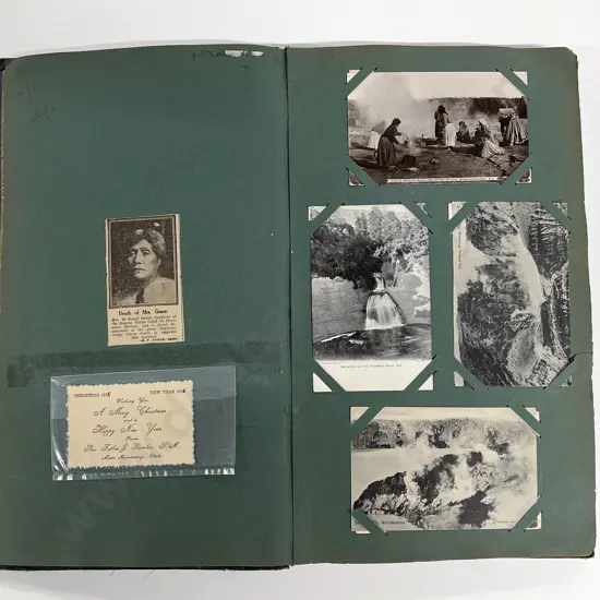 Vintage Postcard Album some early NZ with Maori