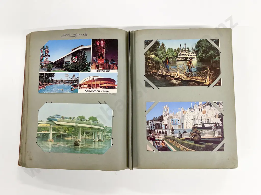 Vintage Postcard Album mainly mid C20th scenic cards and B&W movie star photo including Marilyn Monroe Image 1++