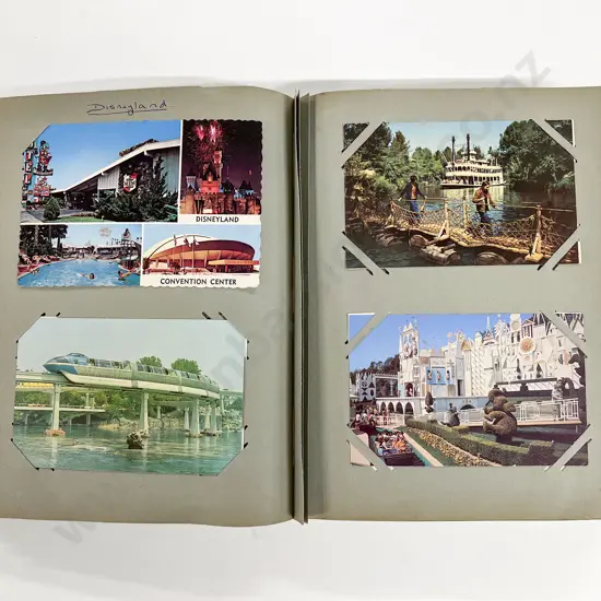 Vintage Postcard Album mainly mid C20th scenic cards and B&W movie star photo including Marilyn Monroe