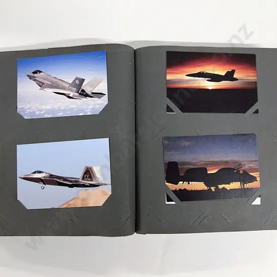 Vintage Postcard Album mainly modern Jet Fighter Plane Cards