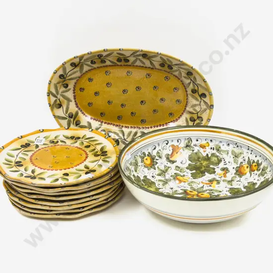 Qty of Italian Crockery together with Large Italian Fruit Bowl