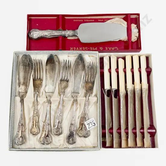 Three Boxed Sets of Cutlery incl Bone Handled & Kings Pattern