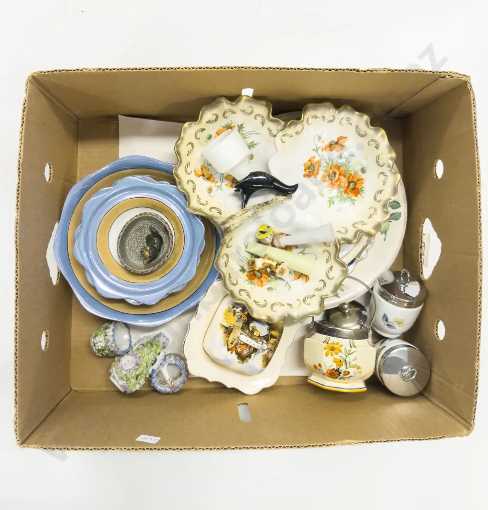 Box Qty of Assorted Fancy Tea China incl Royal Worcester Egg Coddlers Image 1++