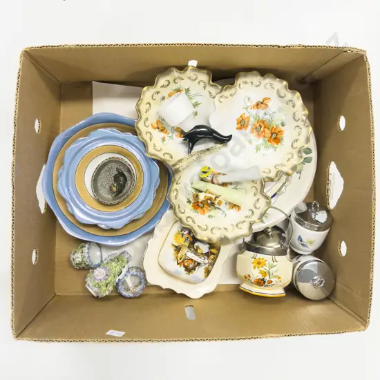 Box Qty of Assorted Fancy Tea China incl Royal Worcester Egg Coddlers