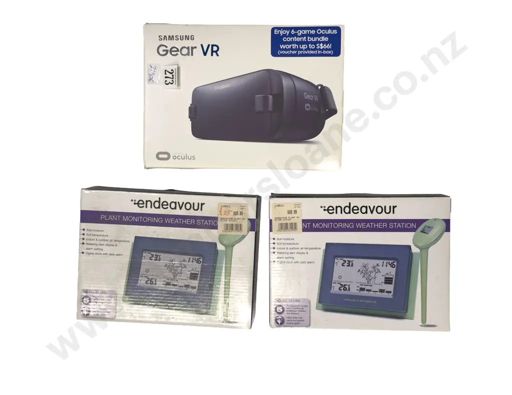 Two Boxed Plant Monitoring Weather Stations together with Samsung Gear VR Image 1++