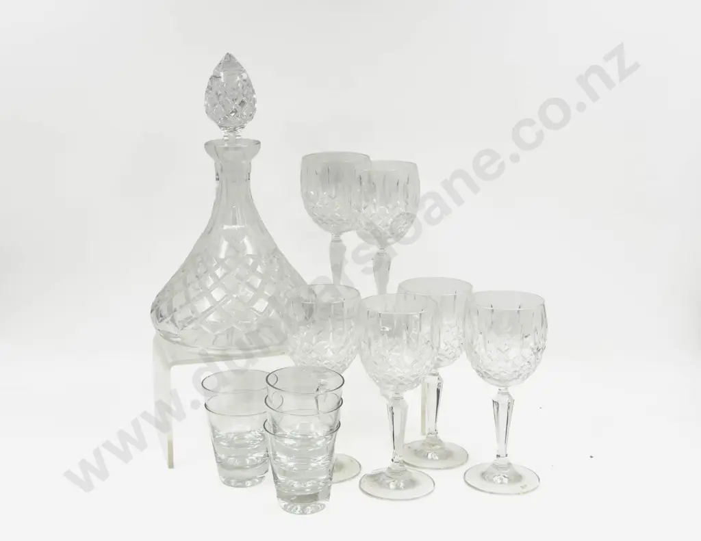 Crystal Decanter with Six Crystal Wine Goblets & Others Image 1++