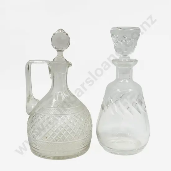 A French Crystal Decanter together with Stoppered Ewer
