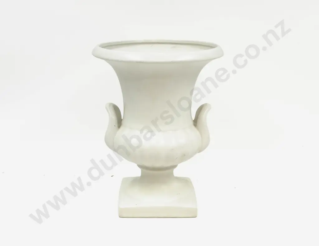 English White Glazed Urn Image 1++
