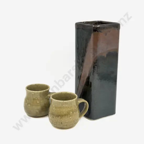 Paul Wotherspoon Vase & Two NZ Pottery Cups