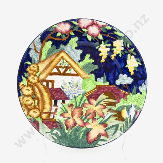 Vintage Maling Tube Lined "Old Mill" Decorative Plate