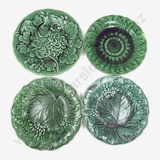 Four Assorted Majolica Plates incl Wedgwood