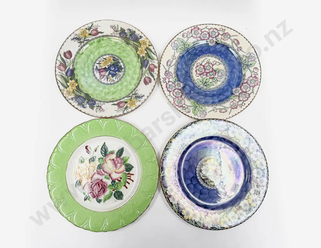 Four Fancy China Plates incl Maling Image 1++