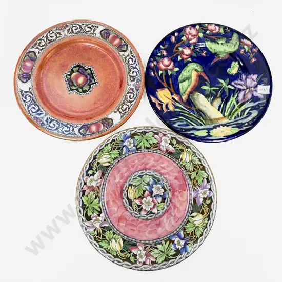 Three Maling Plates Including Kingfisher