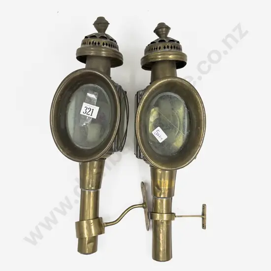Pair of Brass Carriage Lanterns