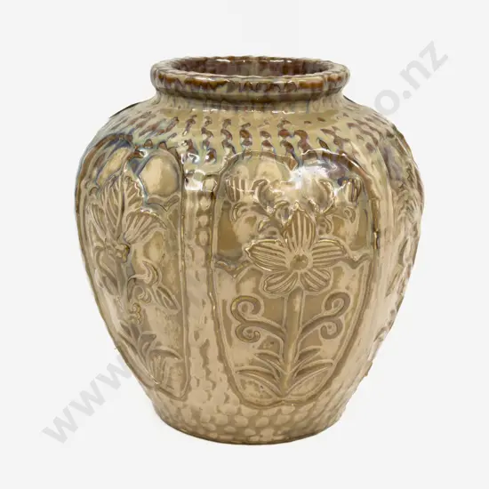 Glazed Floral Decorated Vase