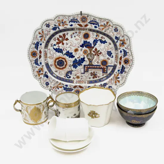 Qty of Assorted Fancy China on Small Imari Pattern Ashet