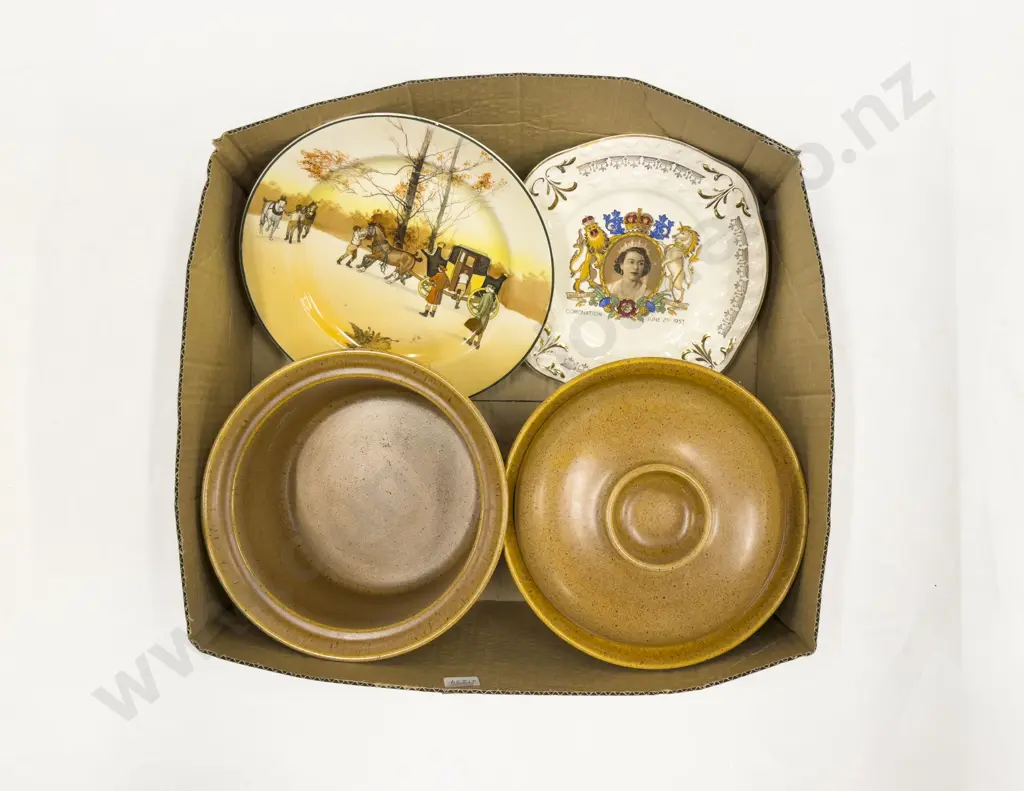 Two Pieces of Crown Lynn Stoneware together with China Image 1++