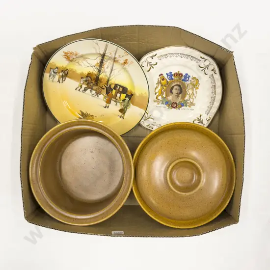 Two Pieces of Crown Lynn Stoneware together with China