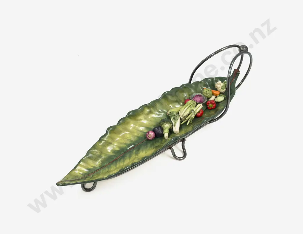 Carltonware Leaf Dish on Stand together with Assorted Fine Porcelain Vegetables Image 1++